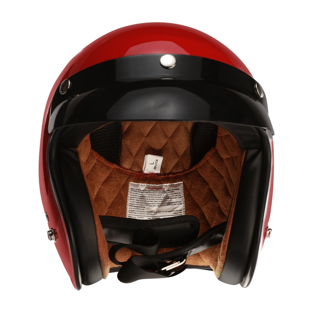 Prima Helmet (Red, 3/4 Open Face)