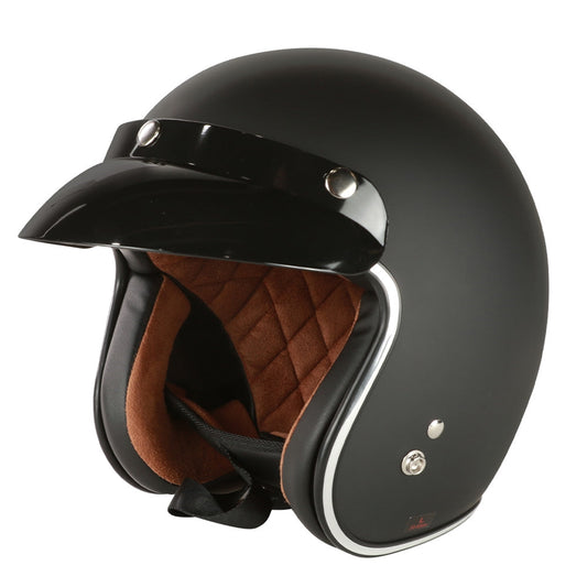 Prima Helmet (Matte Black, 3/4 Open Face)