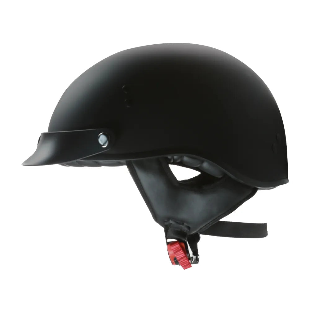 Prima Half Helmet w/ Peak Visor - Matte Black