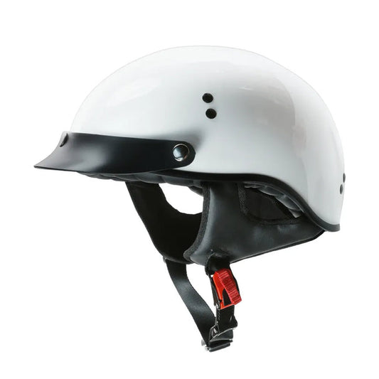 Prima Half Helmet w/ Peak Visor - White