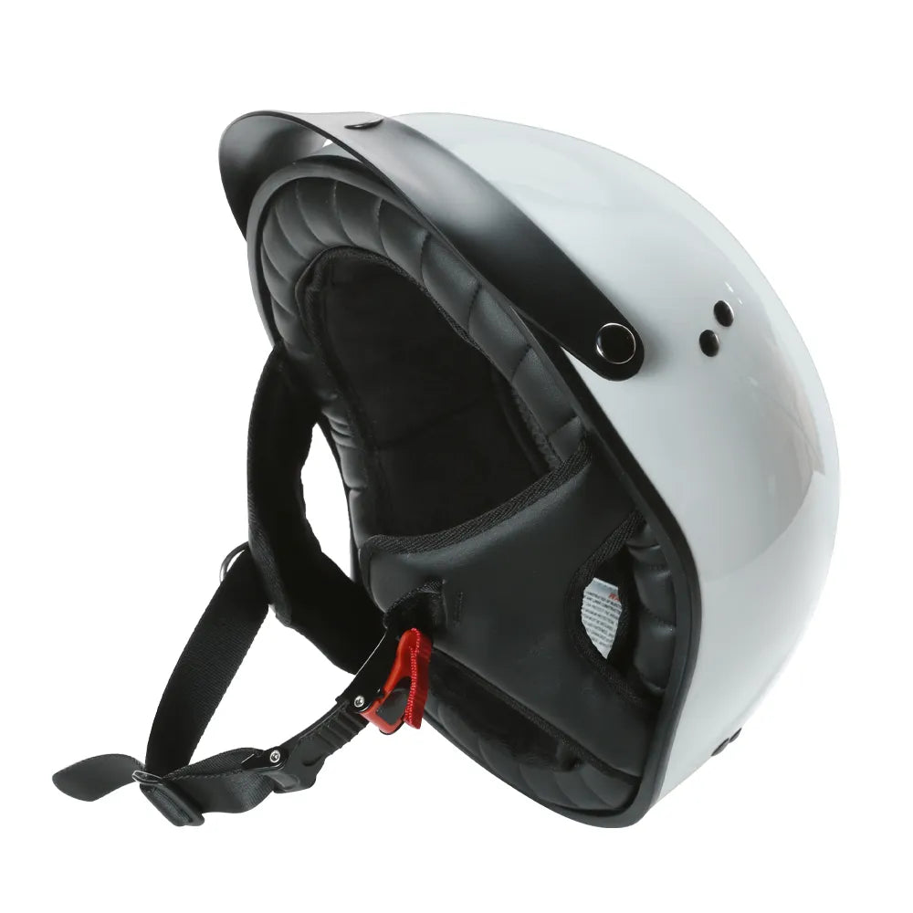 Prima Half Helmet w/ Peak Visor - White