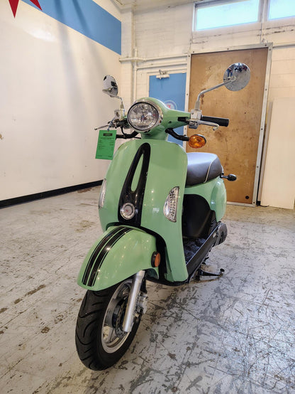 2018 KYMCO Compagno 110i scooter, rear view